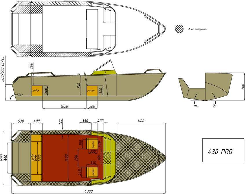 чертёж для - Wyatboat-430 Pro