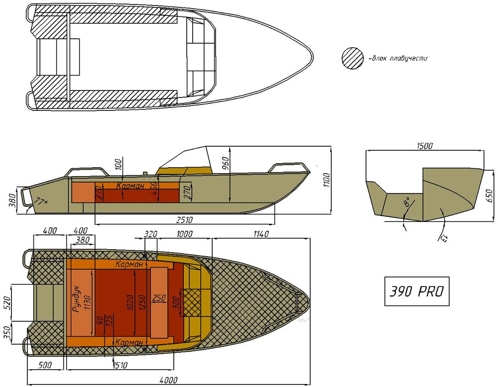 чертёж для - Wyatboat-390 Pro